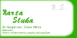 marta sluka business card